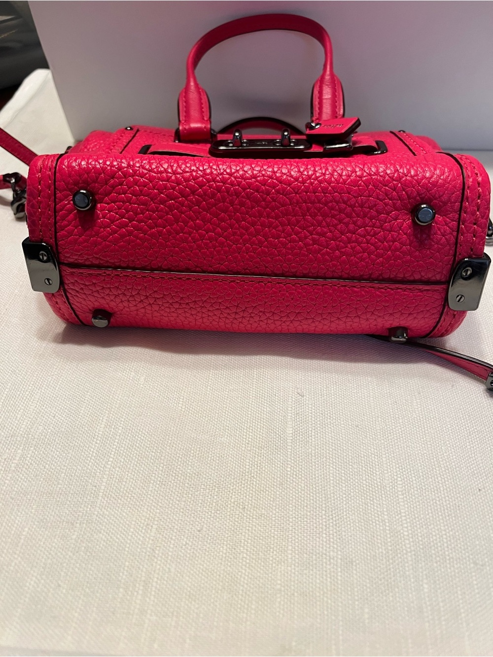 Coach Pebbled Leather Satchel in Hot Pink - Picture 2 of 10